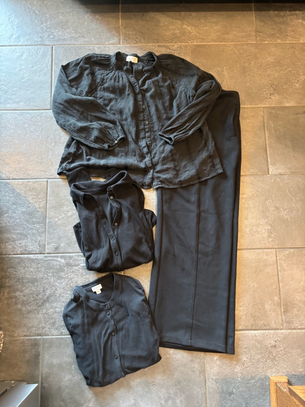 Women’s Workwear Capsule Bundle J.Crew Cardigan Black Blouse Office Basics LARGE